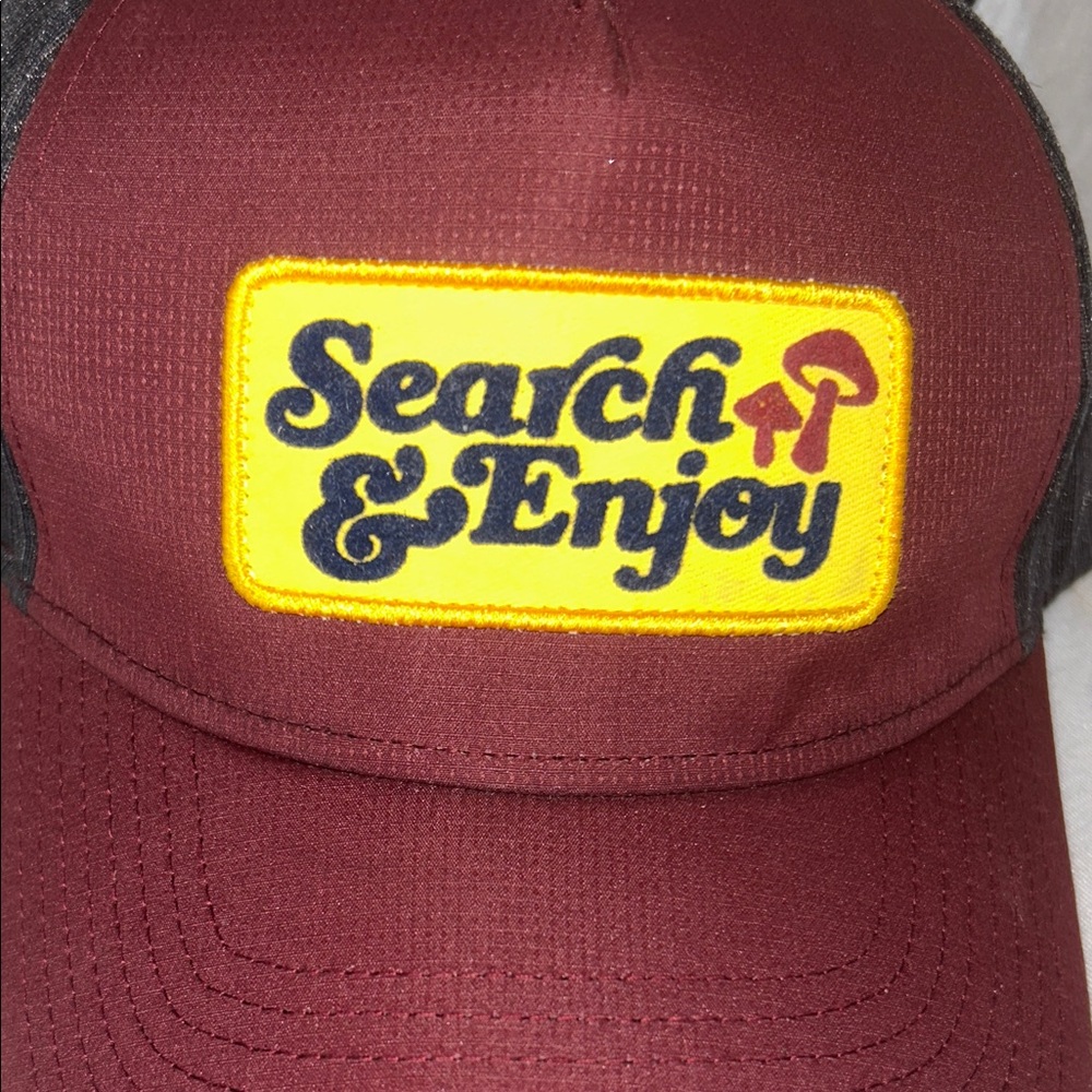 Nixon “Search & Enjoy” Burgundy and Black Cap with Yellow Patch